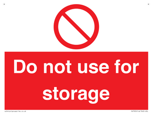 Do not use for storage